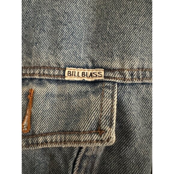 Vintage Bill Blass 90's Women's Short Blue Denim Trucker Jacket Size Medium - Picture 3 of 12